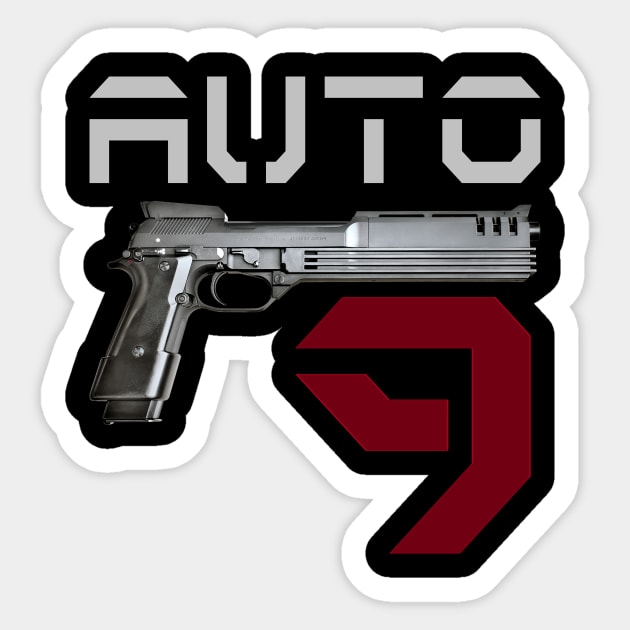 Handgun Auto 9 Sticker by Aim For The Face